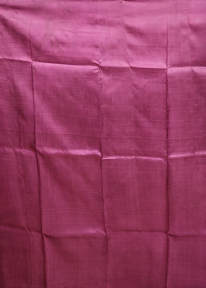 Purple Printed Pure Silk Saree Without Blouse Piece - Image 5