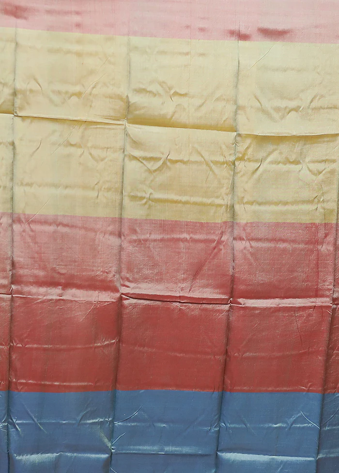 Rust Pure Bishnupuri Silk Saree With Blouse Piece - Image 5