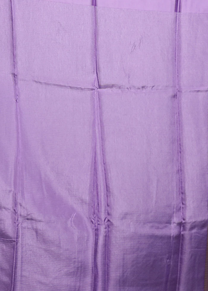 Purple Pure Kota Cotton Saree With Blouse Piece - Image 5