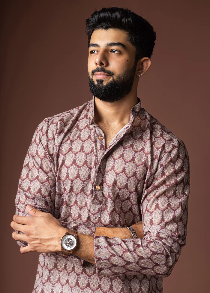 Purple Silk Kurta & Pajama Set - Image 2
