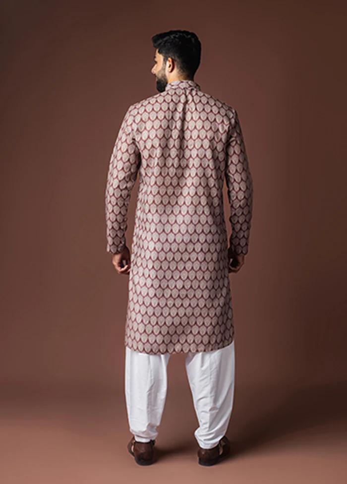 Purple Silk Kurta & Pajama Set - Image 3