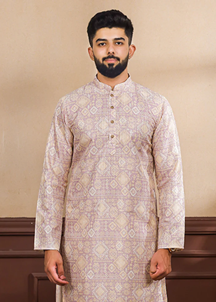 Purple Silk Kurta & Pajama Set - Image 2