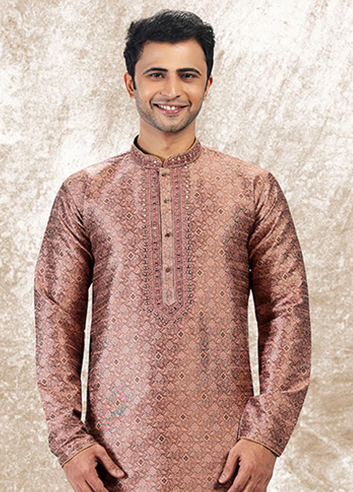 Purple Silk Kurta & Pajama Set - Image 2