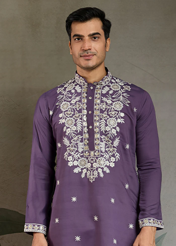 Purple Silk Kurta - Image 2