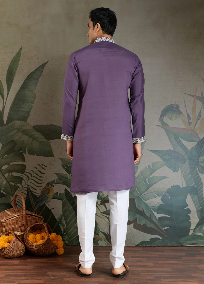 Purple Silk Kurta - Image 3
