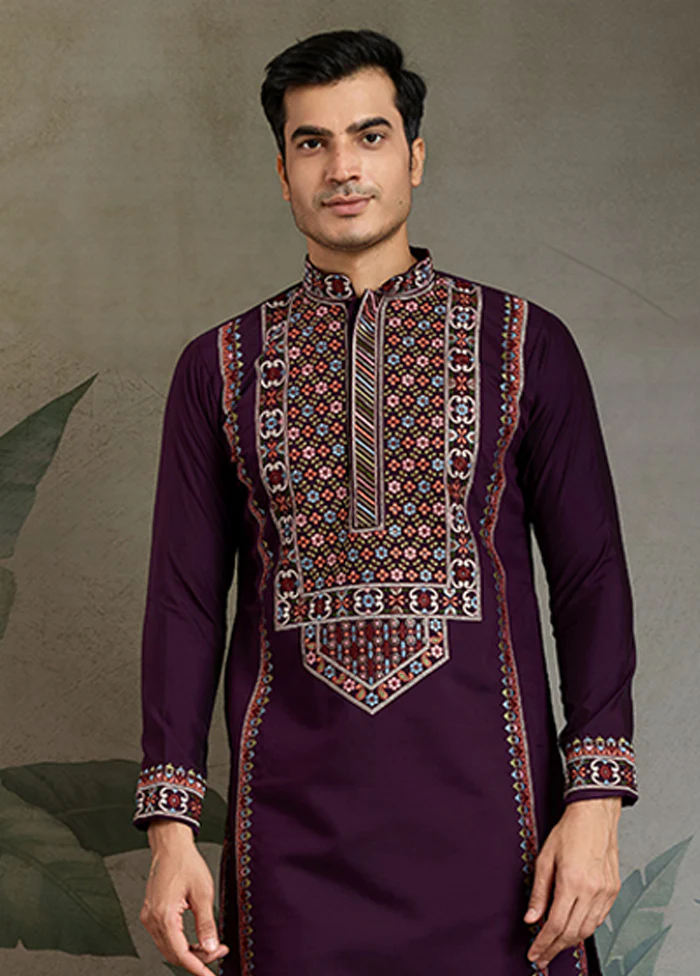 Purple Silk Kurta - Image 2