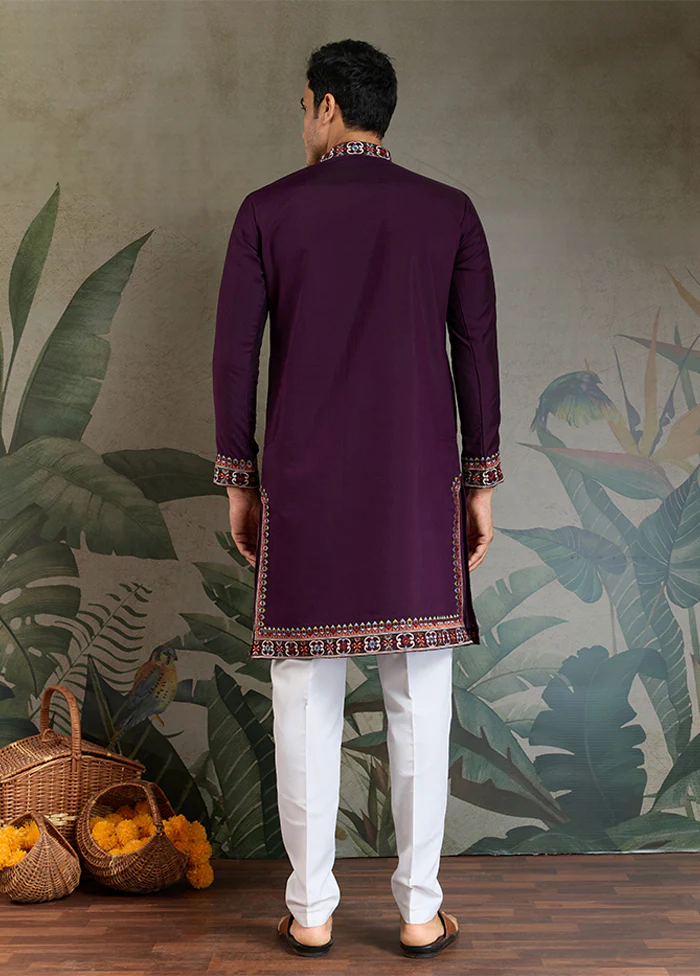 Purple Silk Kurta - Image 3