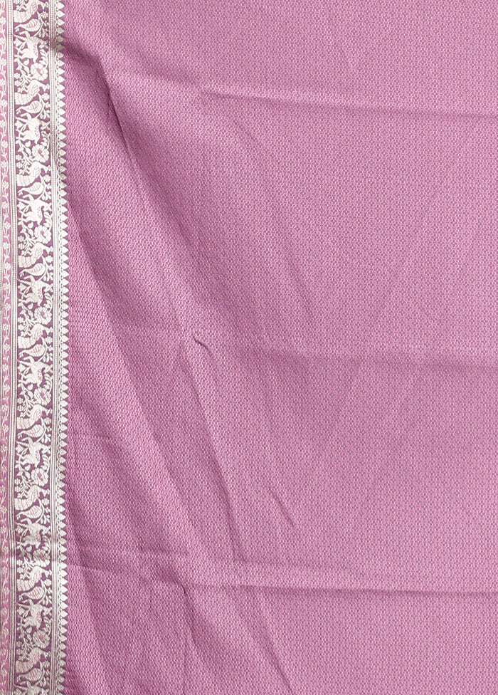 Purple Tanchoi Silk Saree With Blouse Piece - Image 5