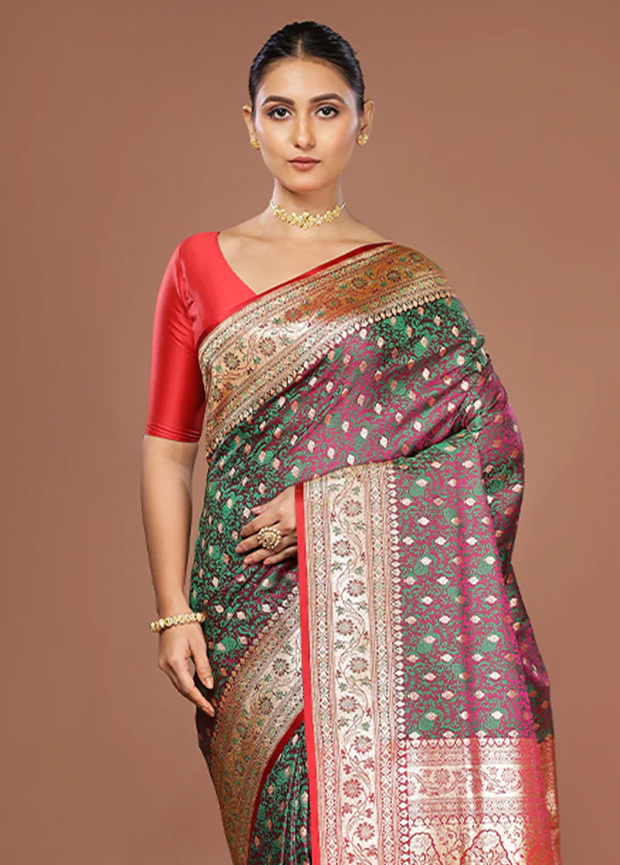 Purple Tanchoi Silk Saree With Blouse Piece