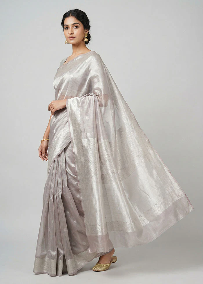 Purple Tissue Silk Saree With Blouse Piece