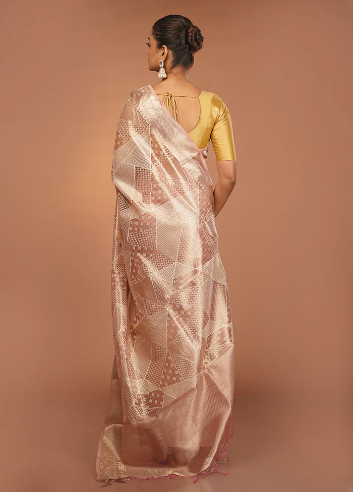 Purple Tissue Silk Saree With Blouse Piece - Image 3