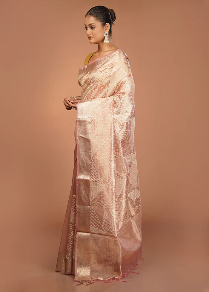 Purple Tissue Silk Saree With Blouse Piece - Image 4