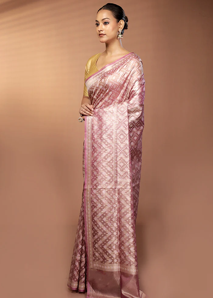 Purple Tissue Silk Saree With Blouse Piece - Image 4