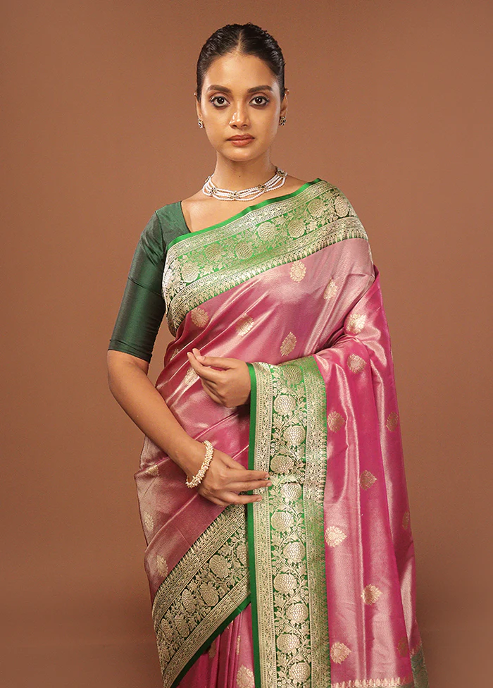 Purple Tissue Silk Saree With Blouse Piece