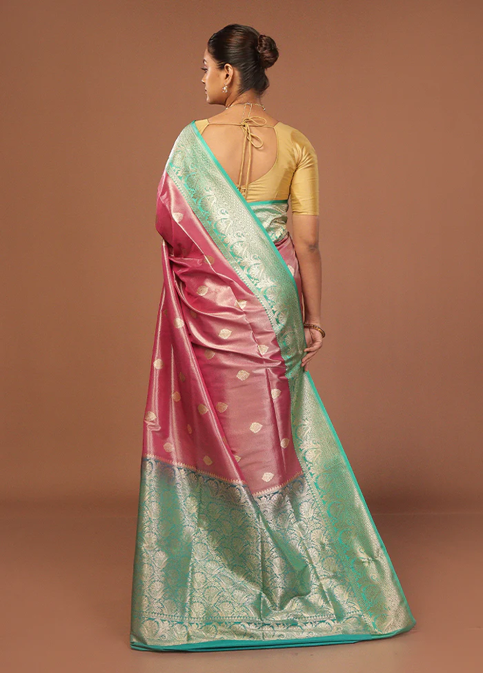 Purple Tissue Silk Saree With Blouse Piece - Image 3