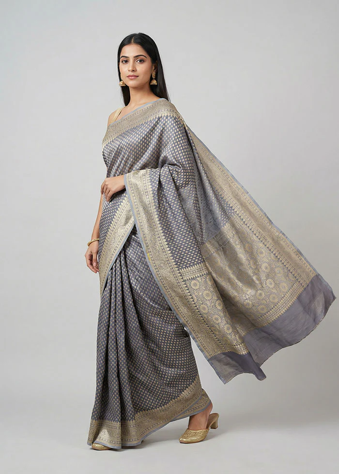 Purple Tissue Silk Saree With Blouse Piece