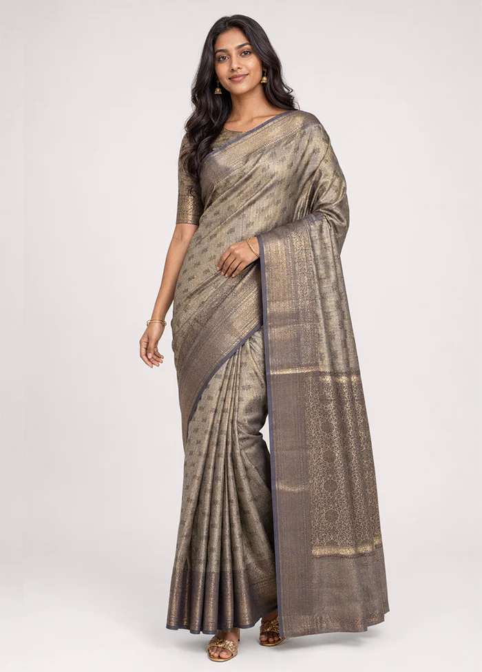 Purple Tissue Silk Saree With Blouse Piece