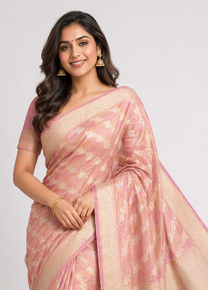 Purple Tissue Silk Saree With Blouse Piece - Image 2
