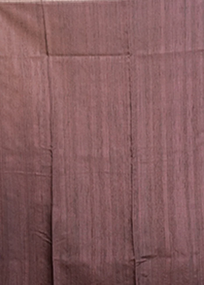 Purple Tussar Silk Saree With Blouse Piece - Image 5