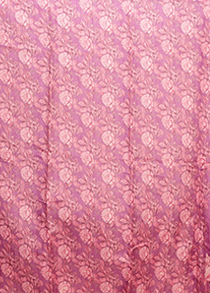 Purple Tussar Silk Saree With Blouse Piece - Image 5