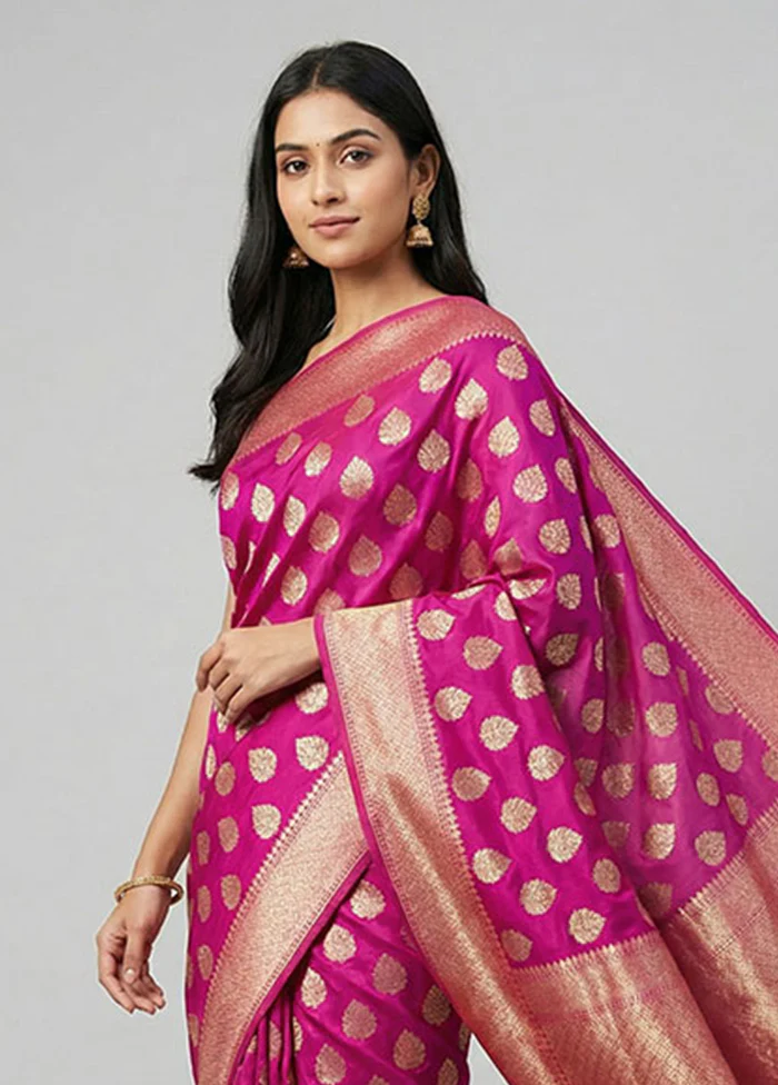 Purple Uppada Silk Saree With Blouse Piece - Image 2