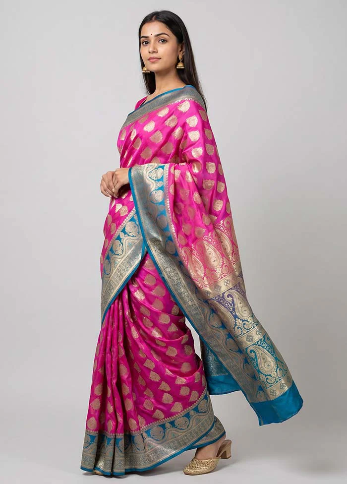 Purple Uppada Silk Saree With Blouse Piece