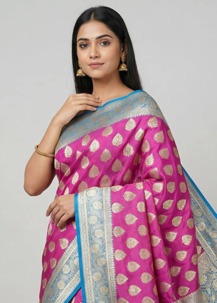 Purple Uppada Silk Saree With Blouse Piece - Image 2