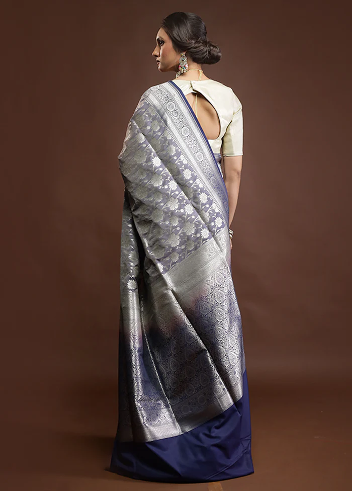 Purple Uppada Silk Saree With Blouse Piece - Image 3