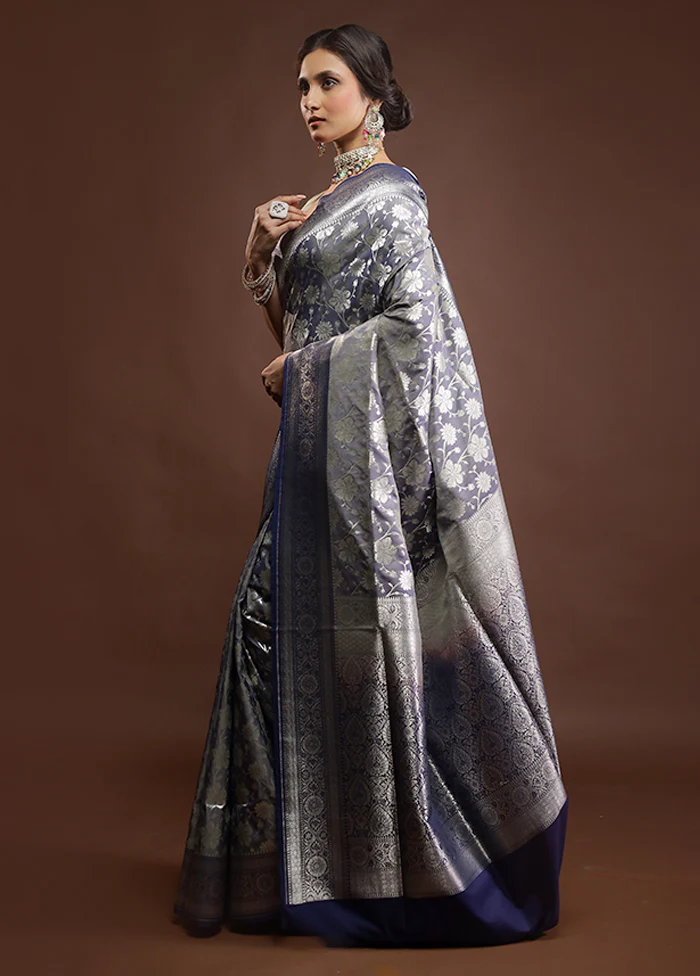 Purple Uppada Silk Saree With Blouse Piece - Image 4