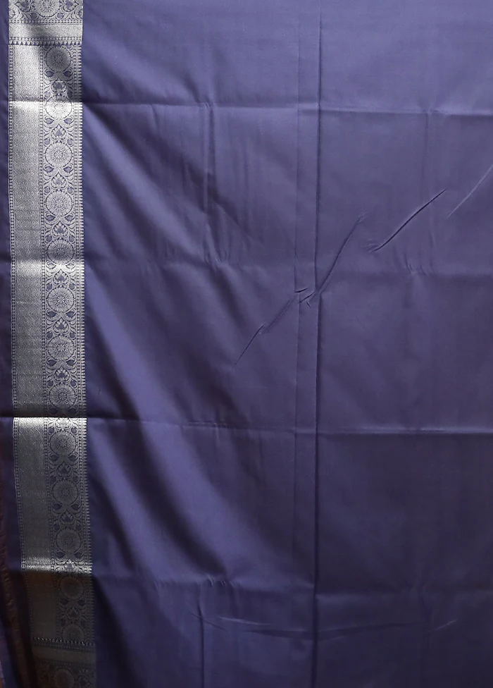 Purple Uppada Silk Saree With Blouse Piece - Image 5