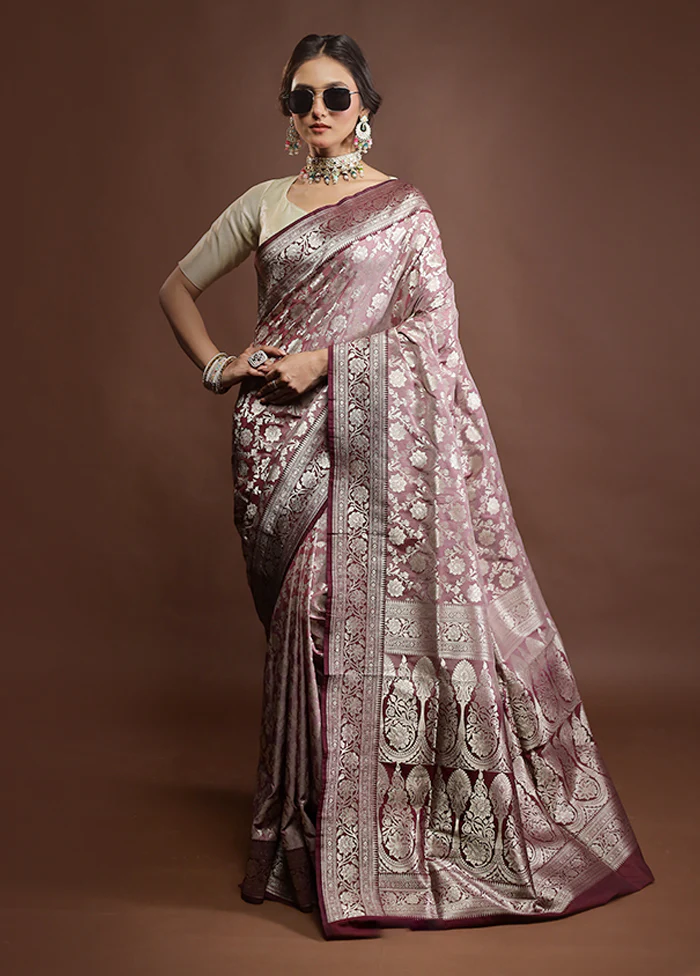 Purple Uppada Silk Saree With Blouse Piece - Image 2