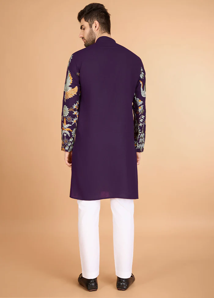 Purple Viscose Kurta - Image 3