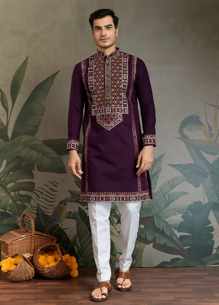 Purple Viscose Kurta