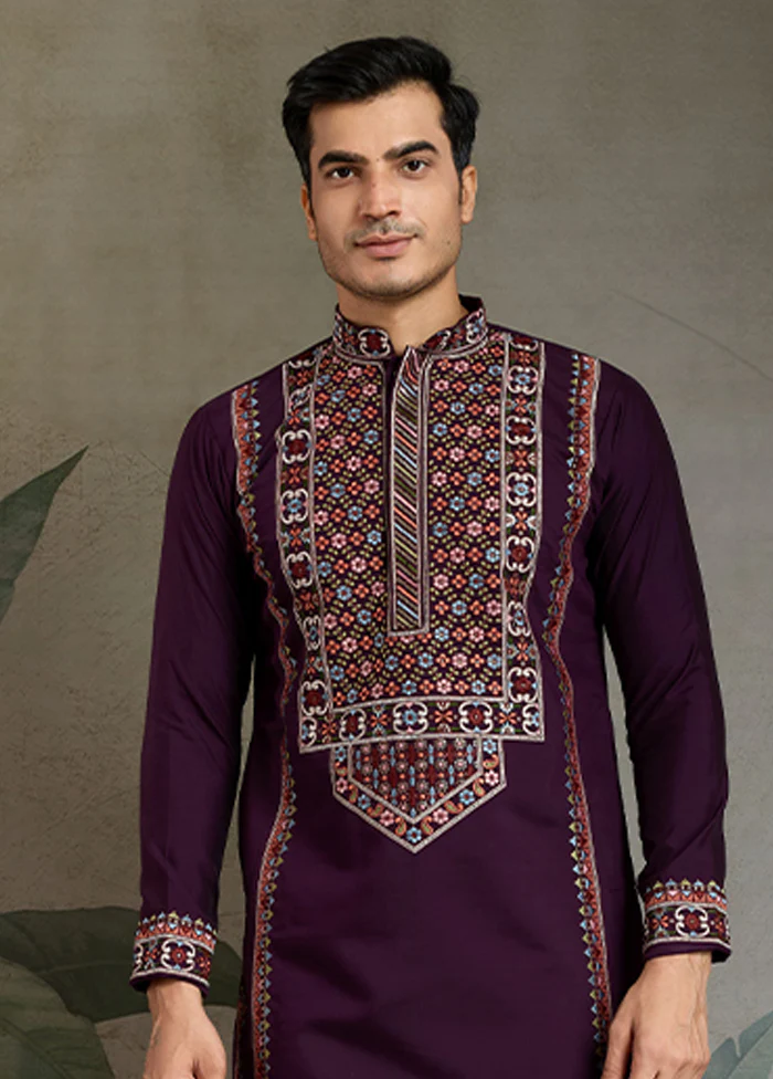 Purple Viscose Kurta - Image 2