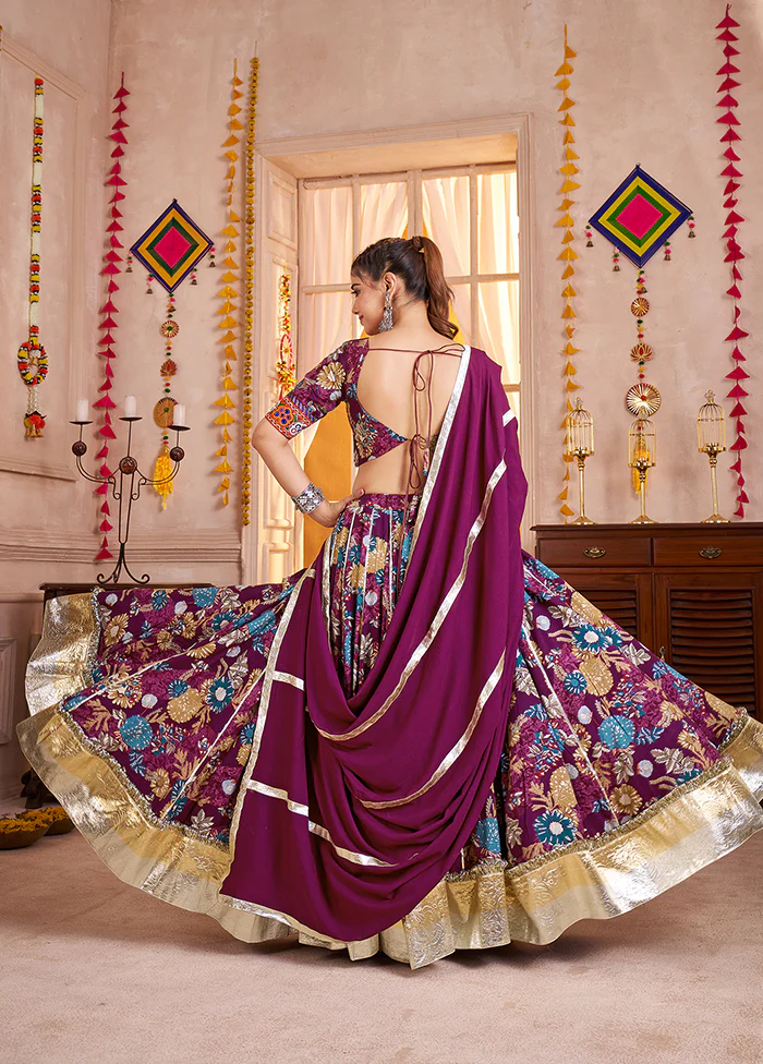Purple Viscose Lehenga Set - Image 3