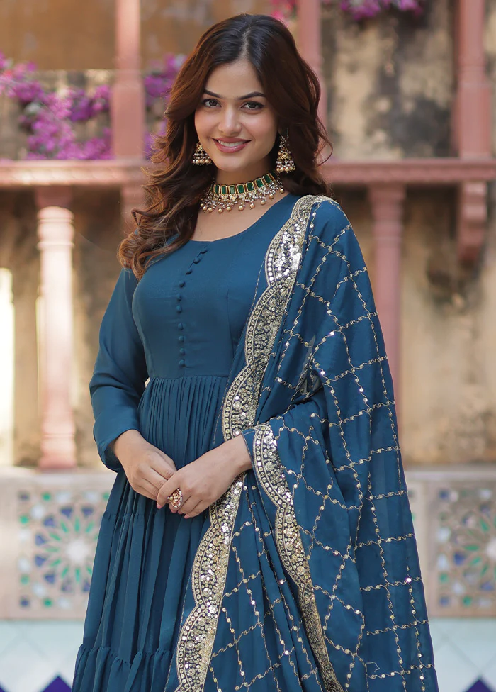 Rama Readymade Georgette Dupatta Indian Dress - Image 2