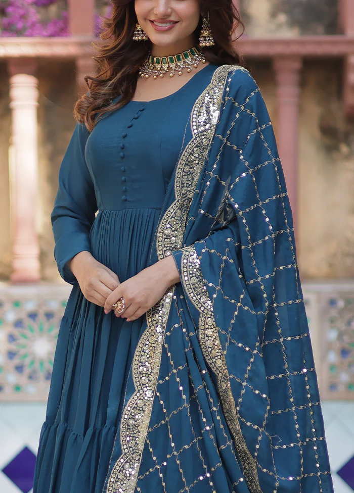Rama Readymade Georgette Dupatta Indian Dress - Image 3