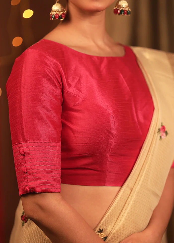 Rani Pink Dupion Silk Designer Blouse - Image 4