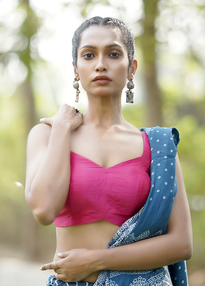 Rani Pink Dupion Silk Designer Blouse - Image 3