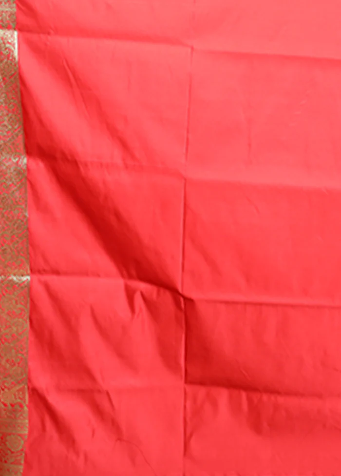Red Banarasi Silk Saree With Blouse Piece - Image 5