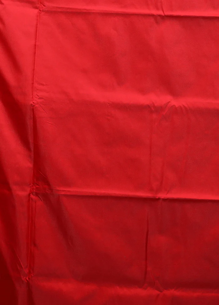 Red Banarasi Silk Saree With Blouse Piece - Image 5