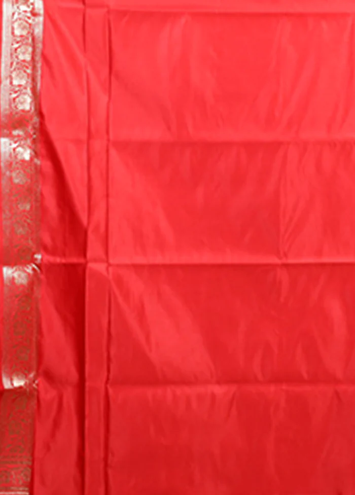 Red Banarasi Silk Saree With Blouse Piece - Image 5