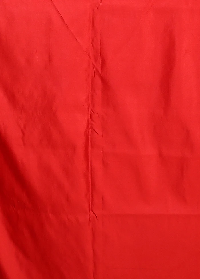 Red Banarasi Silk Saree With Blouse Piece - Image 5