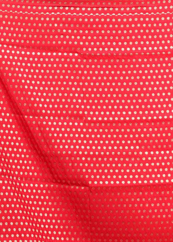 Red Banarasi Silk Saree With Blouse Piece - Image 5