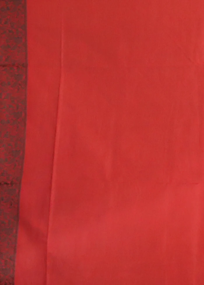 Red Dupion Silk Saree With Blouse Piece - Image 5