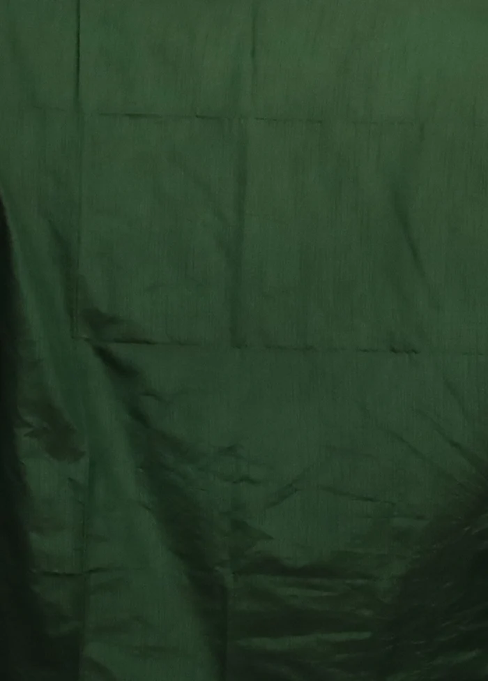 Green Dupion Silk Saree With Blouse Piece - Image 5