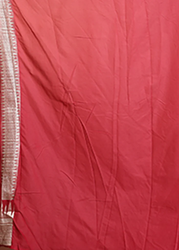 Red Georgette Saree With Blouse Piece - Image 5