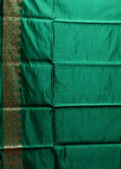 Red Handloom Banarasi Pure Silk Saree With Blouse Piece - Image 6