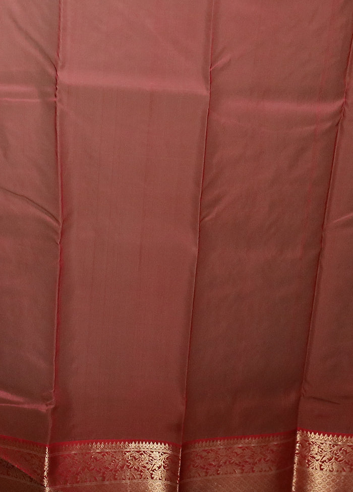 Red Handloom Chanderi Pure Cotton Saree With Blouse Piece - Image 5