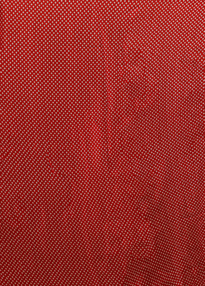 Red Handloom Chiffon Pure Silk Saree With Blouse Piece - Image 6